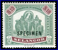 MOMEN MALAYA SELANGOR SG #65s SPECIMEN 1895-9 MINT OG NH LOT #60289