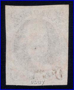 MOMEN US STAMPS #1a IMPERF RED 5 IN CIRCLE USED VF+ LOT #95552