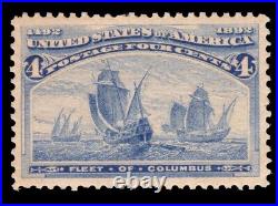MOMEN US STAMPS #233 4c COLUMBIAN MINT OG H XF JUMBO LOT #90183