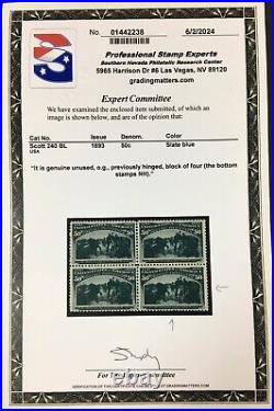 MOMEN US STAMPS #240 50c COLUMBIAN MINT OG NH VF PSE CERT LOT #90552