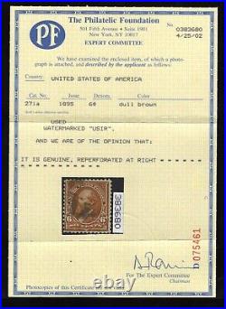 MOMEN US STAMPS #271a USIR WMK USED PF CERT RARE LOT #80082