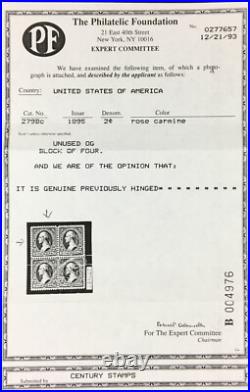 MOMEN US STAMPS #279Bc MINT OG LH PF CERT LOT #94705