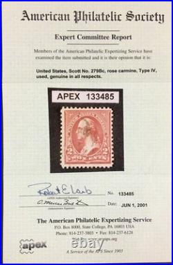 MOMEN US STAMPS #279Bc USED APS CERT LOT #96089