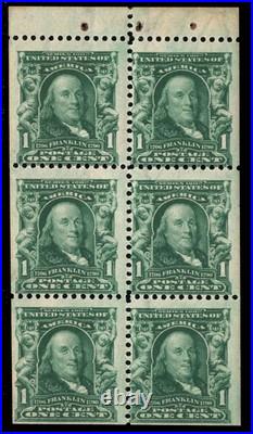 MOMEN US STAMPS #300b INTACT BOOKLET PANE MINT OG NH LOT #97235