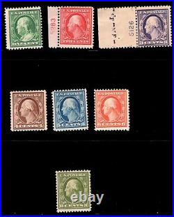 MOMEN US STAMPS #374-380 MINT OG H/2NH(1c, 6c) LOT #83729