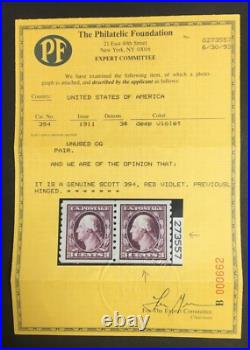 MOMEN US STAMPS #394 MINT OG VVLH XF-SUP JUMBO Ex. GROSS PF CERT LOT #92552