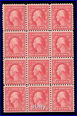 MOMEN US STAMPS #467 5c DOUBLE ERROR IN BLOCK OF 12 MINT OG LH LOT #89669