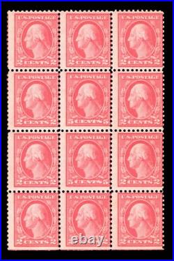 MOMEN US STAMPS #505 5c DOUBLE ERROR IN BLOCK OF 12 MINT OG NH LOT #92947