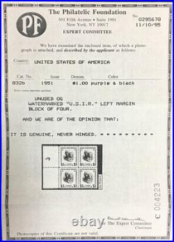 MOMEN US STAMPS #832b USIR WMK MINT OG NH XF PF CERT LOT #94846