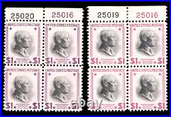 MOMEN US STAMPS #832c, 832g PLATE BLOCKS OF 4 MINT OG NH VF LOT #93005