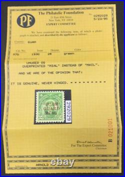 MOMEN US STAMPS GUAM #M7b MIAL MINT OG NH PF CERT LOT #82202