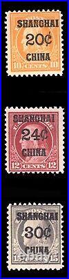 MOMEN US STAMPS #K10, K11a, K12 SHANGHAI CHINA MINT OG H LOT #78636