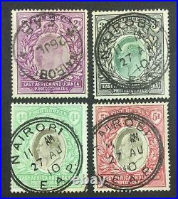 Momen British East Africa Sg #27-30 1906-07 Used £650 Lot #64080