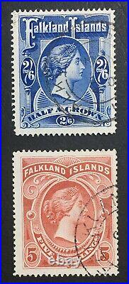 Momen Falkland Islands Sg #41-42 1898 Used Vf £525 Lot #61424
