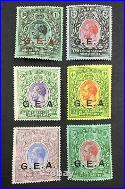 Momen German East Africa Gea Sg #55-60 1921 Script Ca Mint Og H £264 Lot #63818