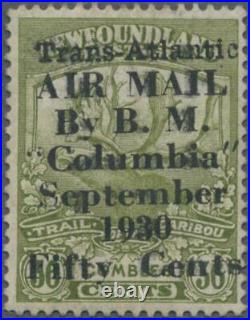 Momen Newfoundland Sg #191 1930 Airmail Mint Og H Signed £6,500 Lot #62255