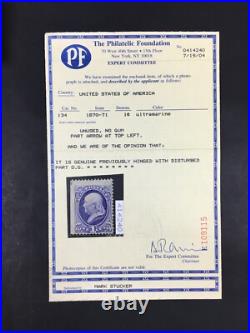 Momen US Stamps #134 Mint OG PF Cert LOT #87824