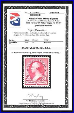 Momen US Stamps #220a ONE CAP MINT OG NH PSE GRADED CERT VF/XF-85J LOT #79144