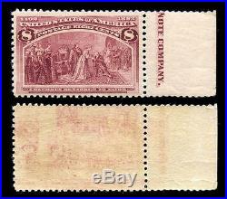 Momen US Stamps #236 Var. Printed on Both Sides Mint NH OG Rare PF Cert