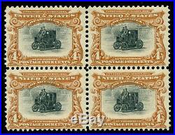 Momen US Stamps #296 Mint OG NH Block of 4 F/VF Weiss Cert