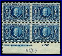 Momen US Stamps #326 Mint OG NH Plate Block of 4 VF