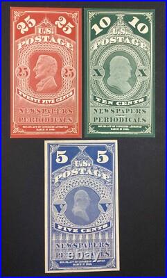 Momen US Stamps #PR2P4-PR4P4 PLATE PROOF ON CARD VF LOT #75190