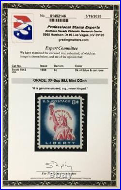 Momen Us Stamps #1042 Mint Og Nh Pse Graded Cert Xf-sup 95j Lot #94381