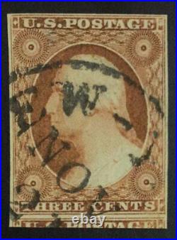 Momen Us Stamps #10 Orange Brown Imperf Used Vf+ Lot #73139