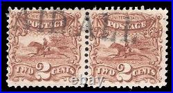 Momen Us Stamps #113 Pair Ny City Paid All Cancel Used Lot #79033