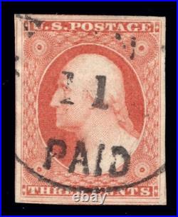 Momen Us Stamps #11a Rose Red Imperf Used Pse Graded Cert Sup-98 Lot #91106