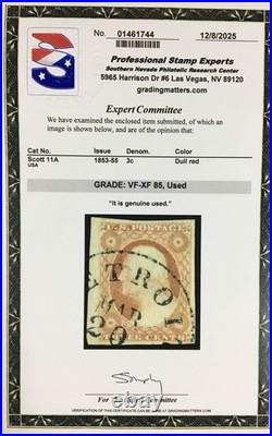 Momen Us Stamps #11a Used Pse Graded Cert Vf/xf-85 Lot #96637