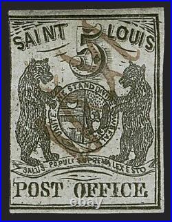 Momen Us Stamps #11x1 St Louis Bear Black On Greenish Used Lot #93970-2
