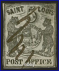 Momen Us Stamps #11x1 St Louis Bear Black On Greenish Used Pf Cert Lot #93970-3