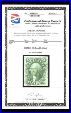 Momen Us Stamps #14 Imperf Used Pse Graded Cert Xf-sup 95 Lot #9805