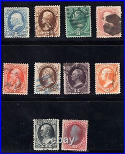 Momen Us Stamps #156-166 Complete Set Used Lot #82477