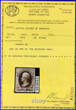 Momen Us Stamps #157 Mint Og Lh Vf+ Pf Cert Lot #94678