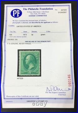 Momen Us Stamps #158 Mint Og Nh Vf Pf Cert Lot #96937