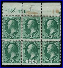 Momen Us Stamps #158 Plate Block Of 6 Mint Og H Lot #93036