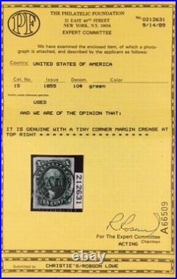 Momen Us Stamps #15 Imperf Used Pse Graded Cert Xf-90 Lot #97154