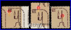 Momen Us Stamps #1610 Var. Misperfs & Candle Shifts Mint Og Nh Lot #85484