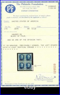 Momen Us Stamps #179 Mint Og Lh Pf Cert Lot #98319