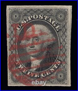 Momen Us Stamps #17 Red Grid Paid Used Lot #93746