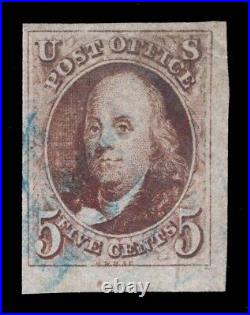 Momen Us Stamps #1 Bottom Margin Imperf Used Pf Cert Lot #94084
