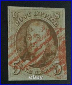 Momen Us Stamps #1 Imperf Used Vf/xf Lot #74033
