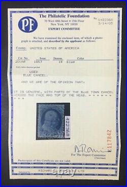 Momen Us Stamps #20 Blue Cancel Used Vf/xf 2 Pf Certs Lot #91762