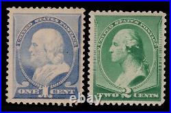 Momen Us Stamps #212-213 Mint Og Nh Vf Pf Cert Lot #92407