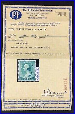 Momen Us Stamps #212-213 Mint Og Nh Vf Pf Cert Lot #92407