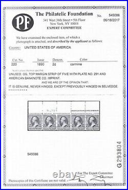 Momen Us Stamps #220 Imprint Mint Og Nh Vf+ Pf Cert Lot #92580