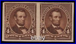 Momen Us Stamps #222p5 Imperf Pair Proof Mint Og Lh Pf Cert Lot #92406
