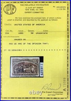 Momen Us Stamps #234 Mint Og Nh Vf/xf Pf Cert Lot #95796